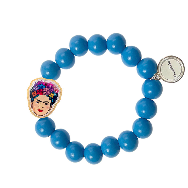 Holzarmband Frida Kahlo Jeansblau Holzarmband Frida Kahlo Jeansblau