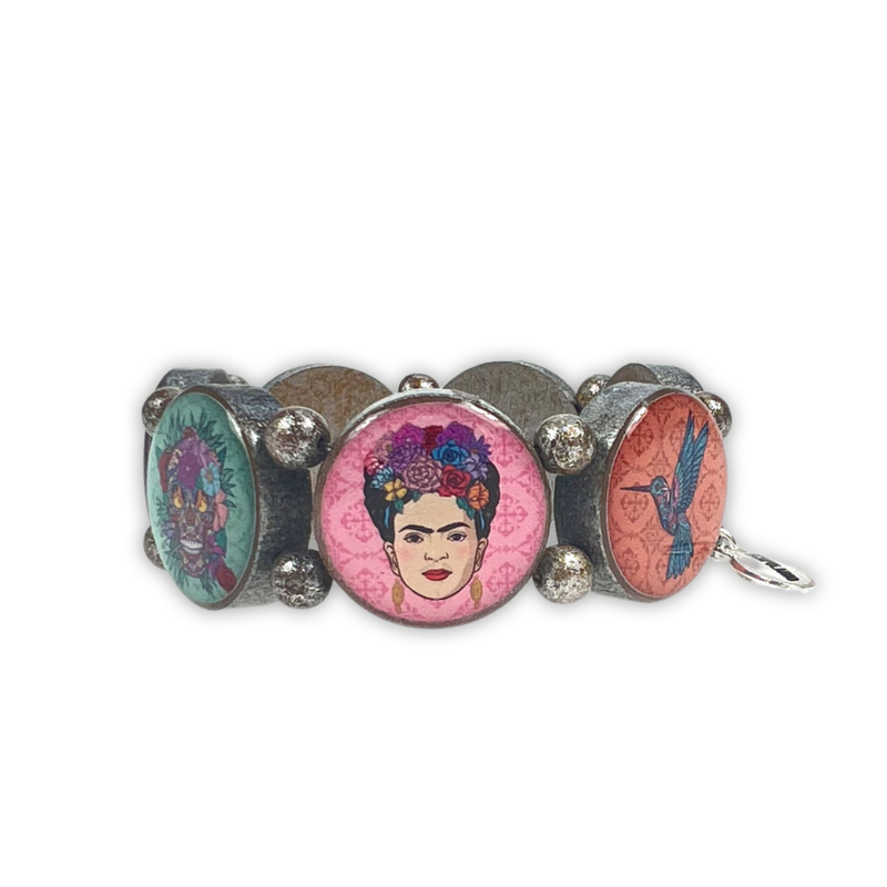 Rundes Holzarmband Frida Kahlo Rundes Holzarmband Frida Kahlo