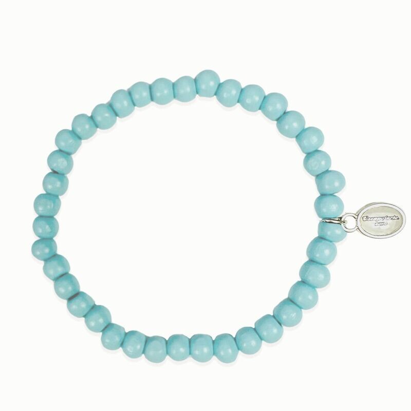 Holzperlenarmband Hellblau Holzperlenarmband Hellblau