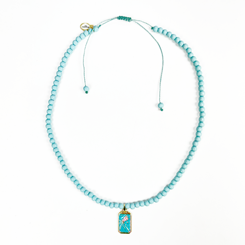 Symbol necklace skyblue with Lucky  Charms