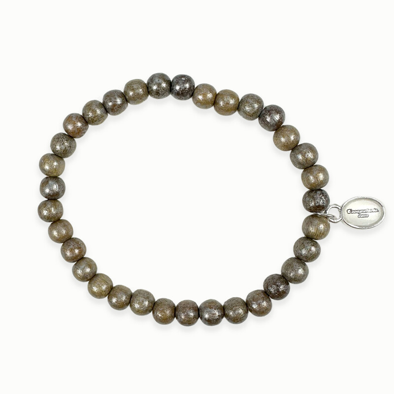 Holzperlenarmband Braun-Metallic Holzperlenarmband Braun-Metallic