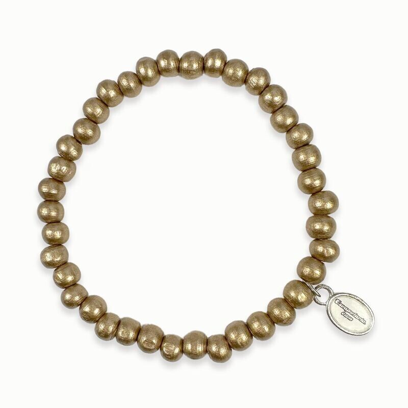 Holzperlenarmband Gold