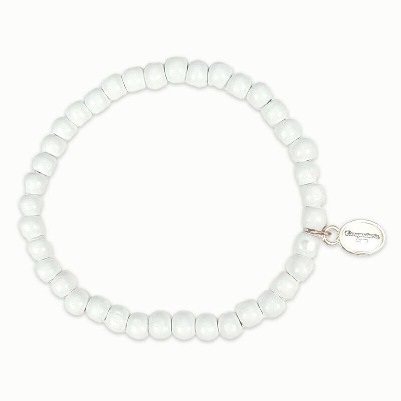 Holzperlenarmband Weiss