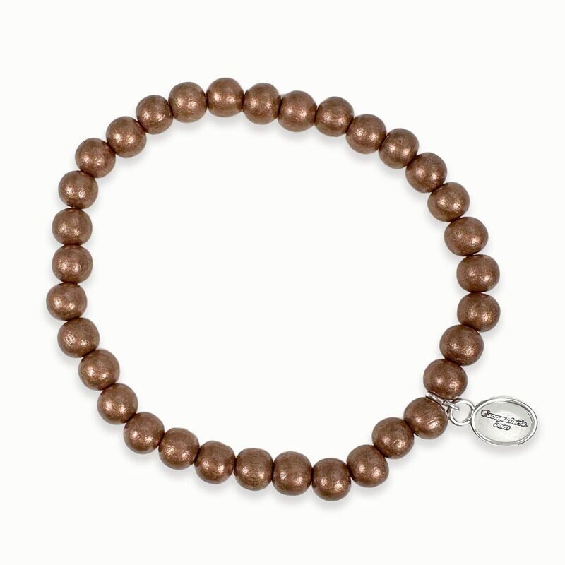 Holzperlenarmband Bronze