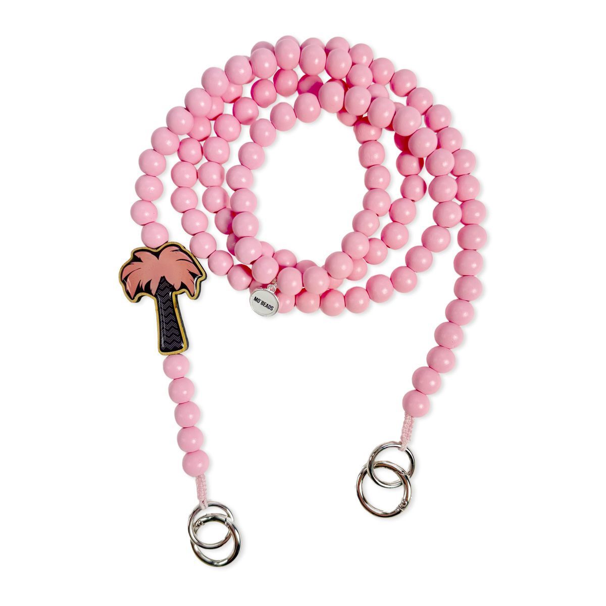 Handykette in Pastellrosa mit Palmen-Holzpin