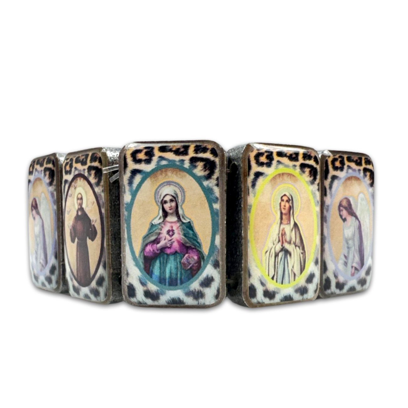 ​Wooden saint bracelet with leo pattern