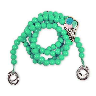 Mobile phone chain in mint with icecream wood pin Mobile phone chain in mint with icecream wood pin