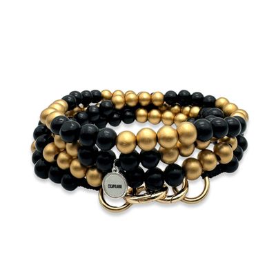 Handykette Gold-Schwarz aus Holzperlen Handykette Gold-Schwarz aus Holzperlen