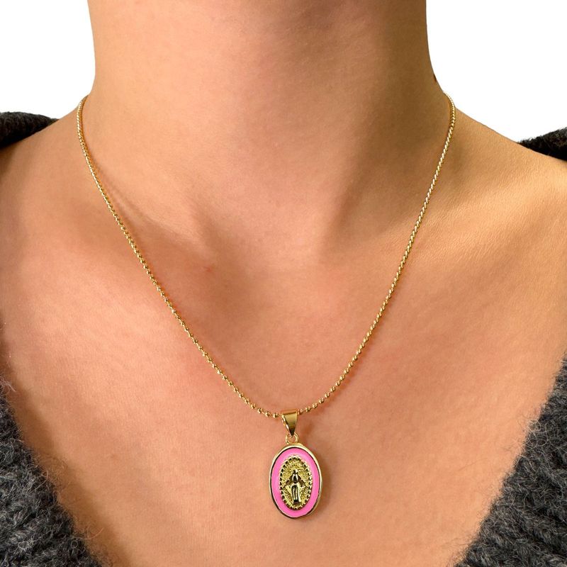 Goldkettchen mit Madonna rosa Goldkettchen mit Madonna rosa