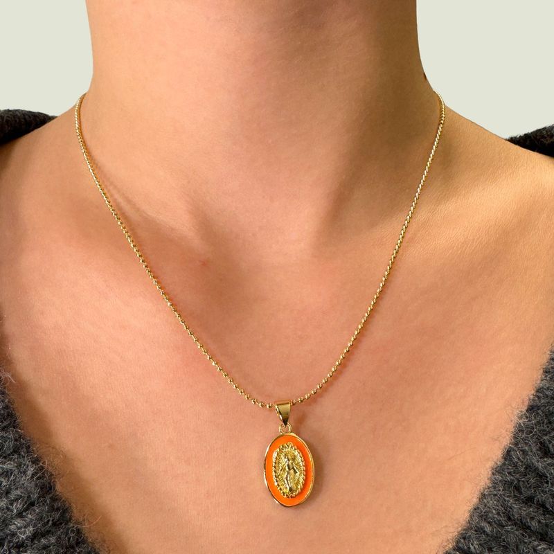Goldkettchen mit Madonna orange Goldkettchen mit Madonna orange