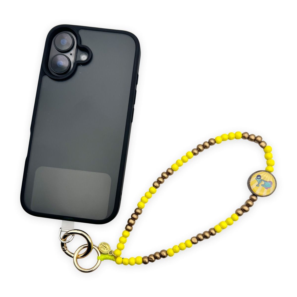 Kurze Handykette Gelb-Gold