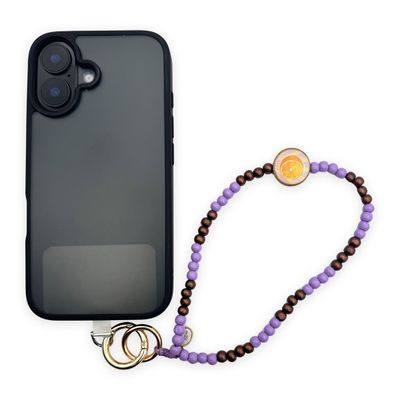 Kurze Handykette Flieder-Bronze mit Pin Kurze Handykette Flieder-Bronze mit Pin