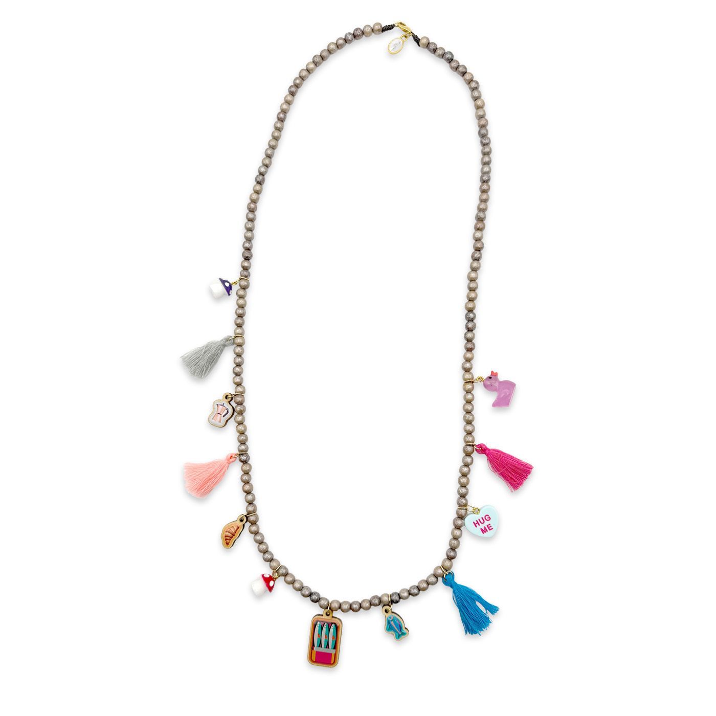 Halskette Beach Dunkel mit Holzcharms