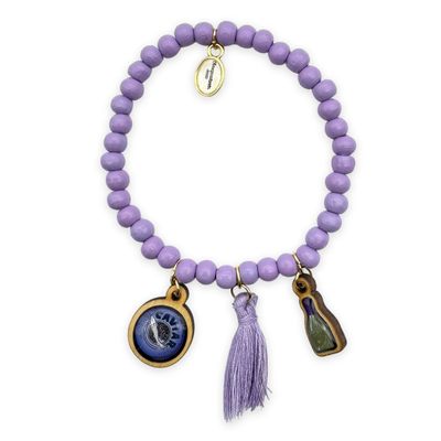 Holzarmband „Lavender Luxe“ – Eleganter Sommer-Chic! ?✨ Holzarmband „Lavender Luxe“ – Eleganter Sommer-Chic! ?✨