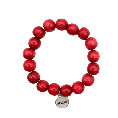 MO`BEADS Armband Rot, aus Holzperlen MO`BEADS Armband Rot, aus Holzperlen