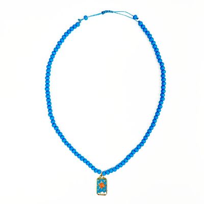 Symbol-Kette Jeansblau mit Lucky Charms Anhänger