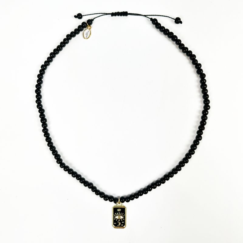 Symbol-Kette Schwarz mit Lucky Charms Anhänger