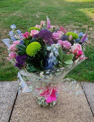 Pink, Purple Green and Blue Bouquet