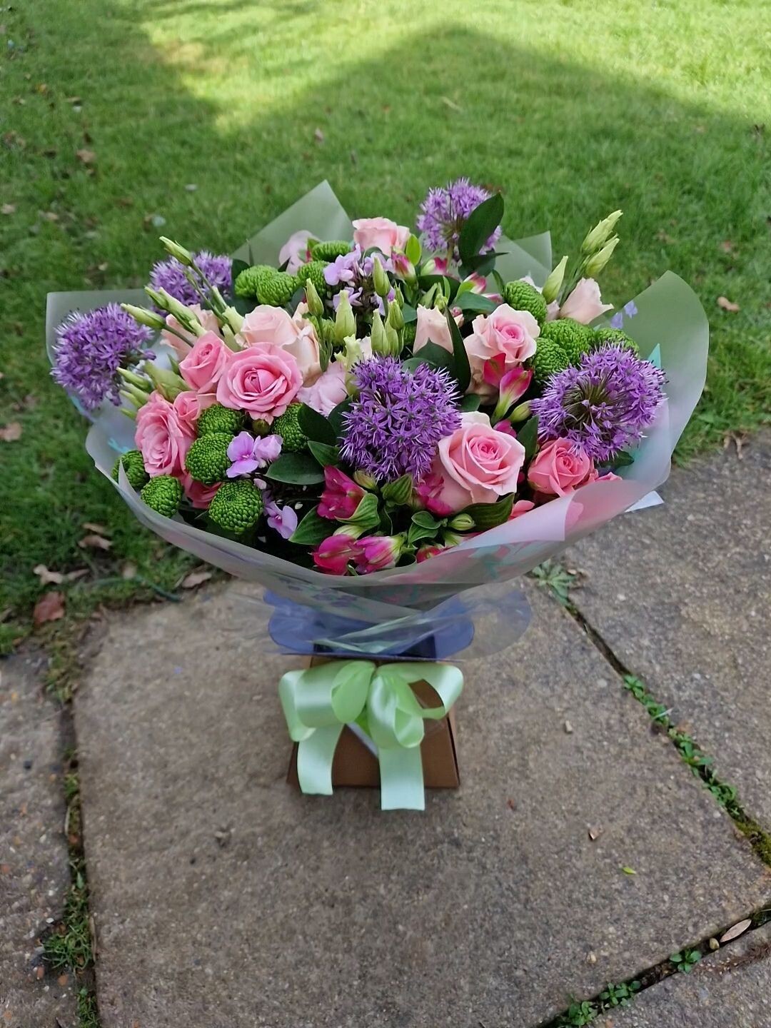Crispy green, pinks and purples