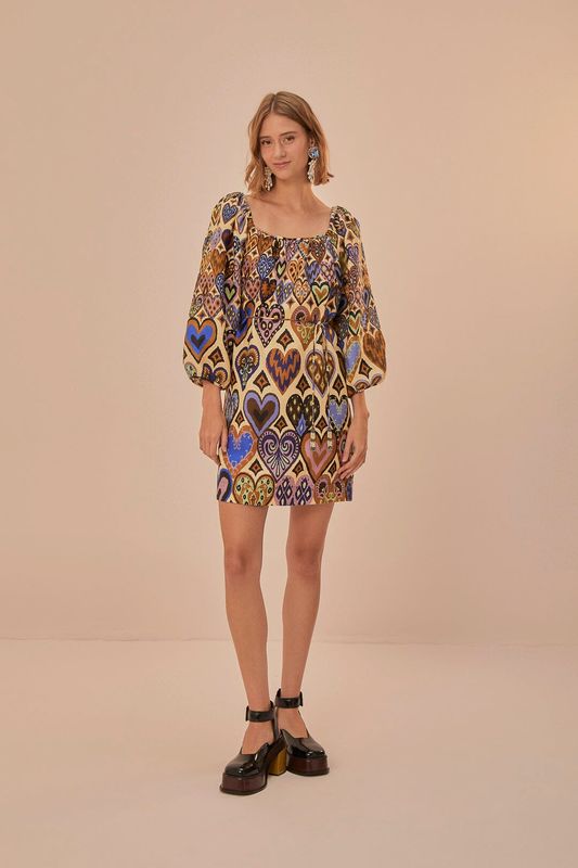 HEARTS IKAT CREAM DRESS