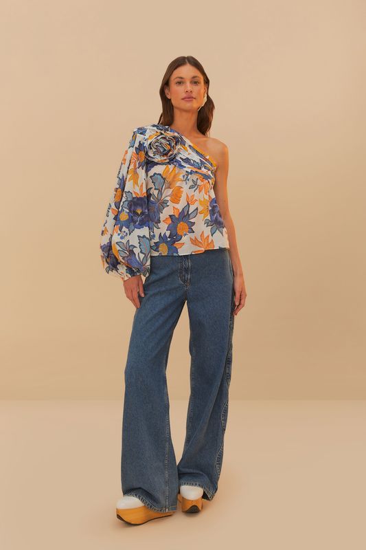 SUMMER FLOWERS WHITE 1 SHOULDER