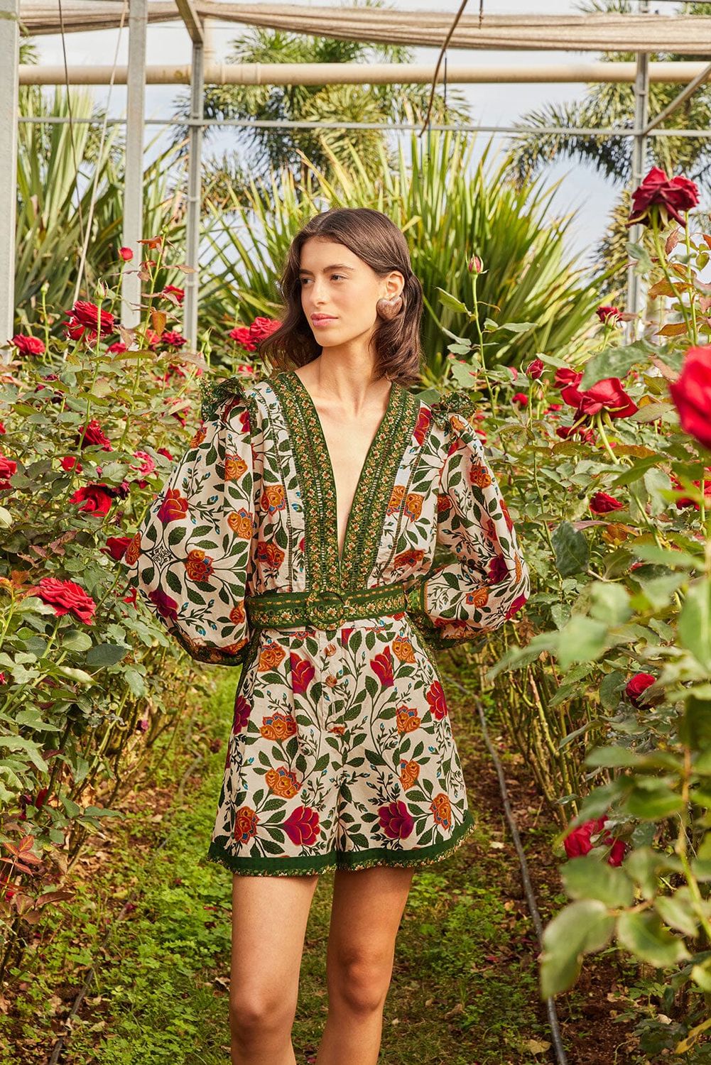GARDEN TAPESTRY SAND ROMPER