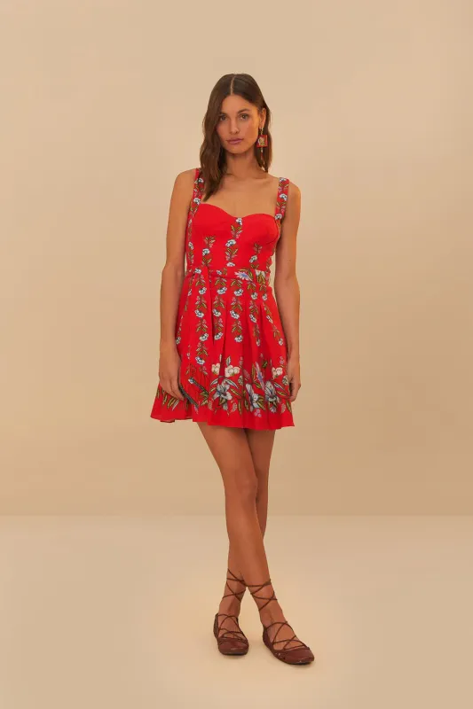 SWEET BLOOM BOUQUET RED MINI DRESS