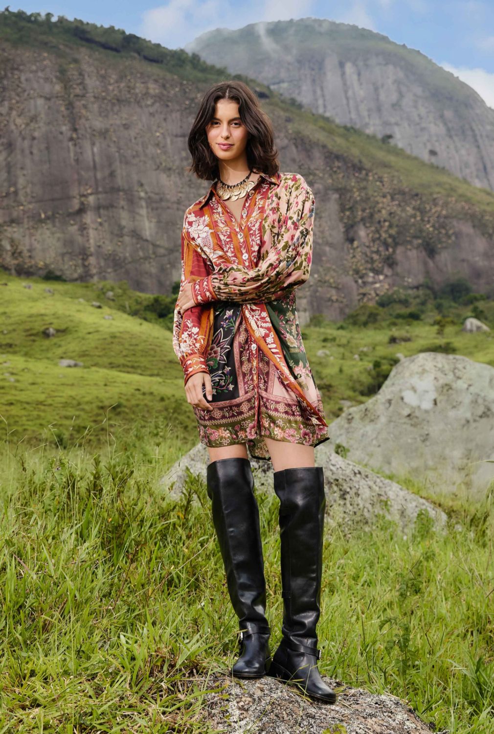 WINTER GARDEN MIX MINI DRESS