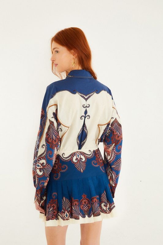 ARABESQUE SCARF SAND LONG SLEEVE SHIRT