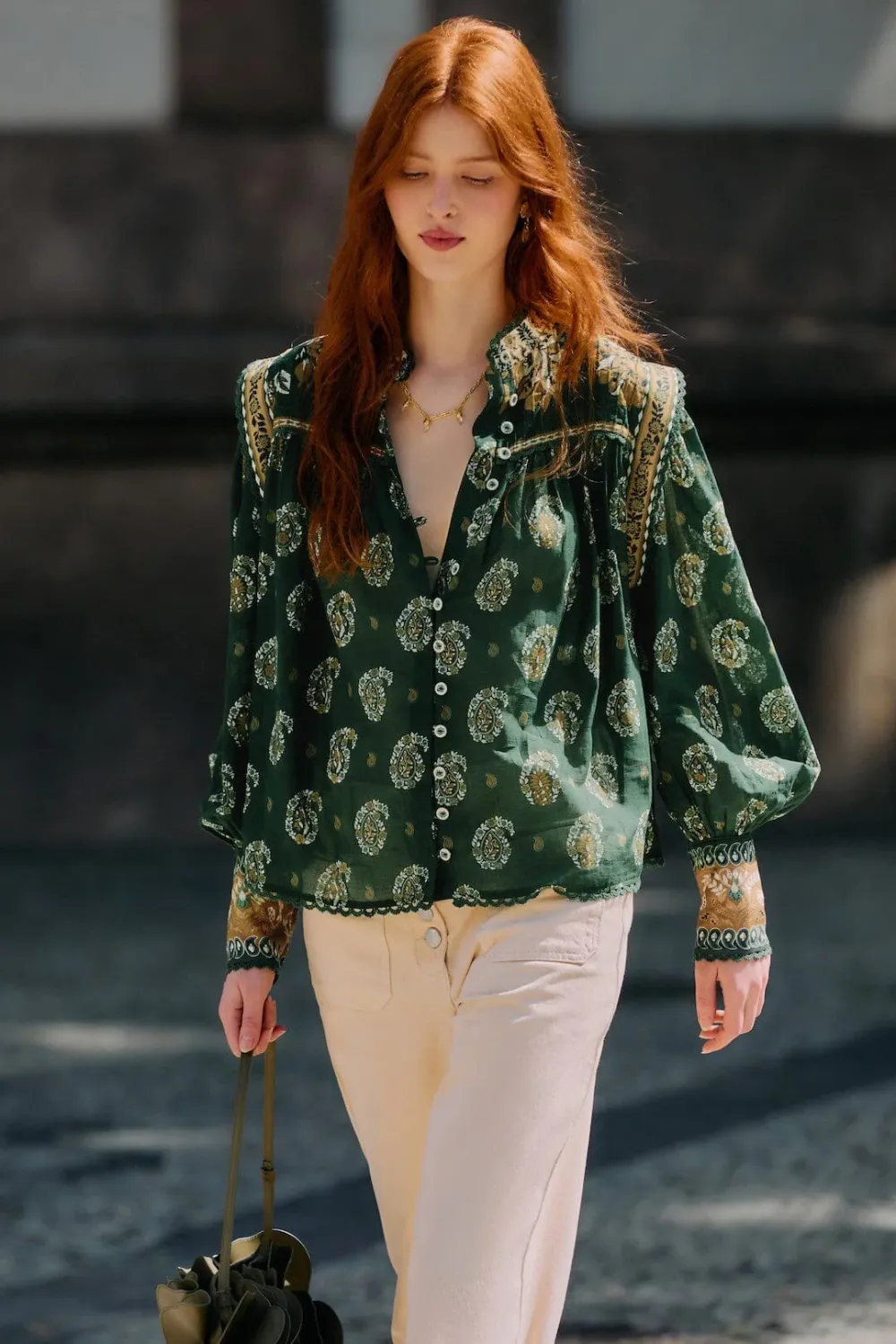 TAYLA GREEN BLOUSE