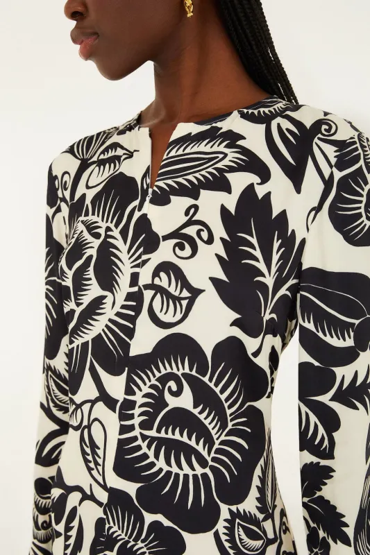 CASHEWS AND BIRDS WINTER WHITE MAXI DRESS