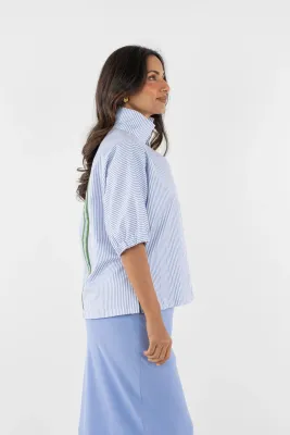 Poppy Top - Grapemist Stripe