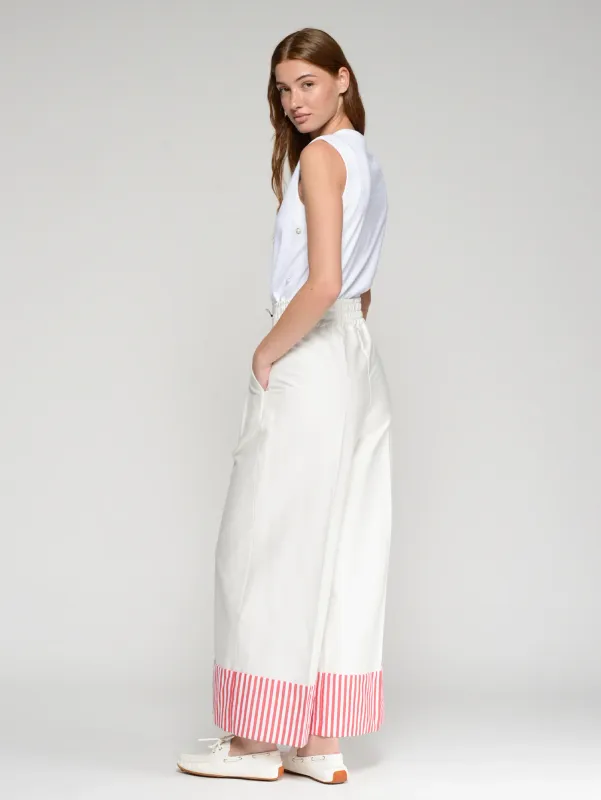 WHITE PALAZZO STRIPE CUFF