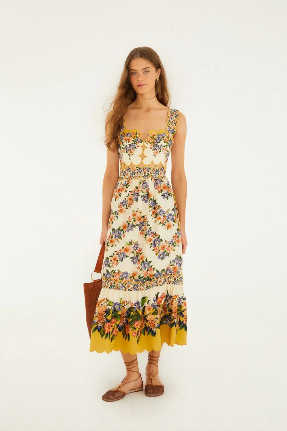 HILO STRIPES SAND MIDI DRESS