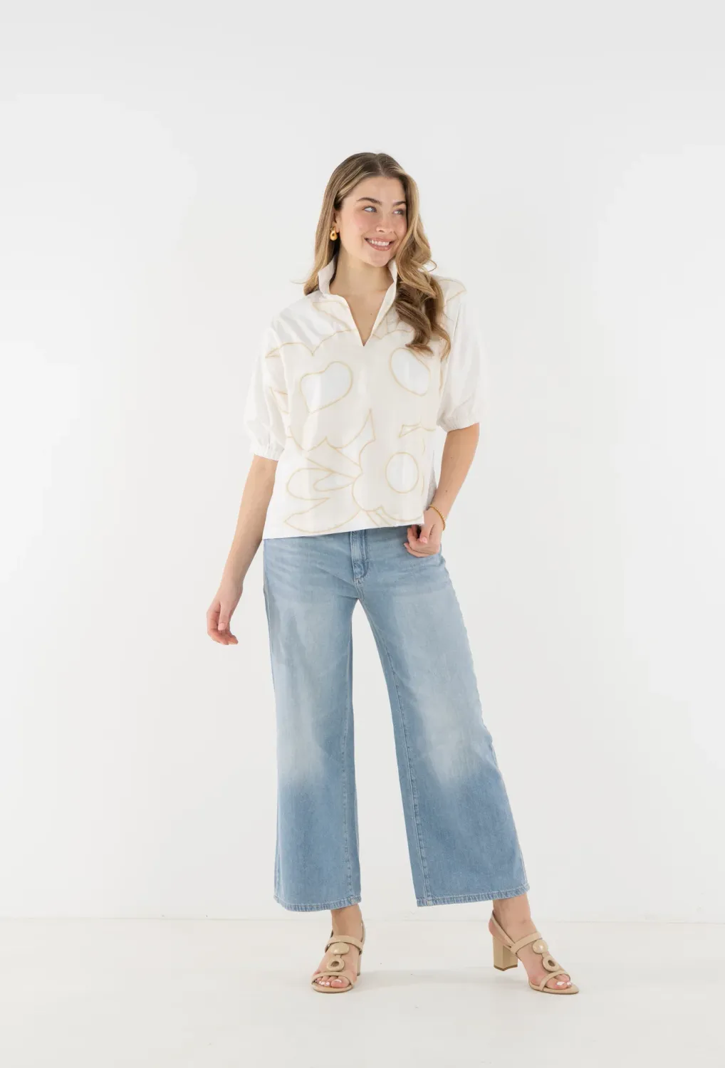 Poppy Top - Beige Bloom