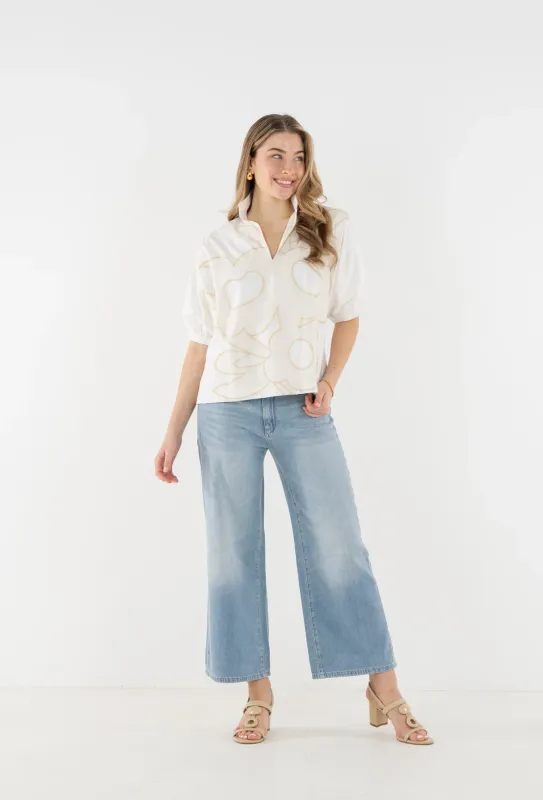 Poppy Top - Beige Bloom