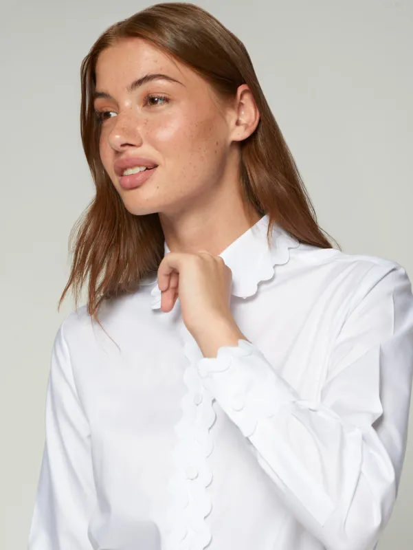 WHITE WAVE-EDGE SHIRT