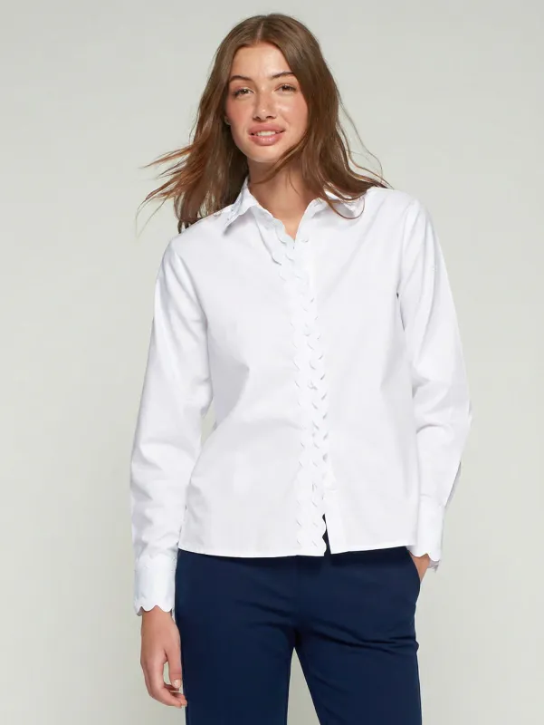 WHITE WAVE-EDGE SHIRT