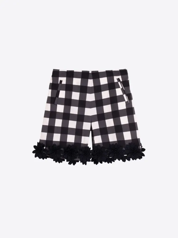 CHECKERED SHORTS WITH FLORAL