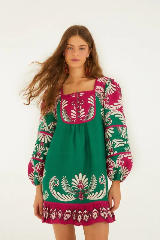 SPRING ARABESC MULTICOLOR LS DRESS