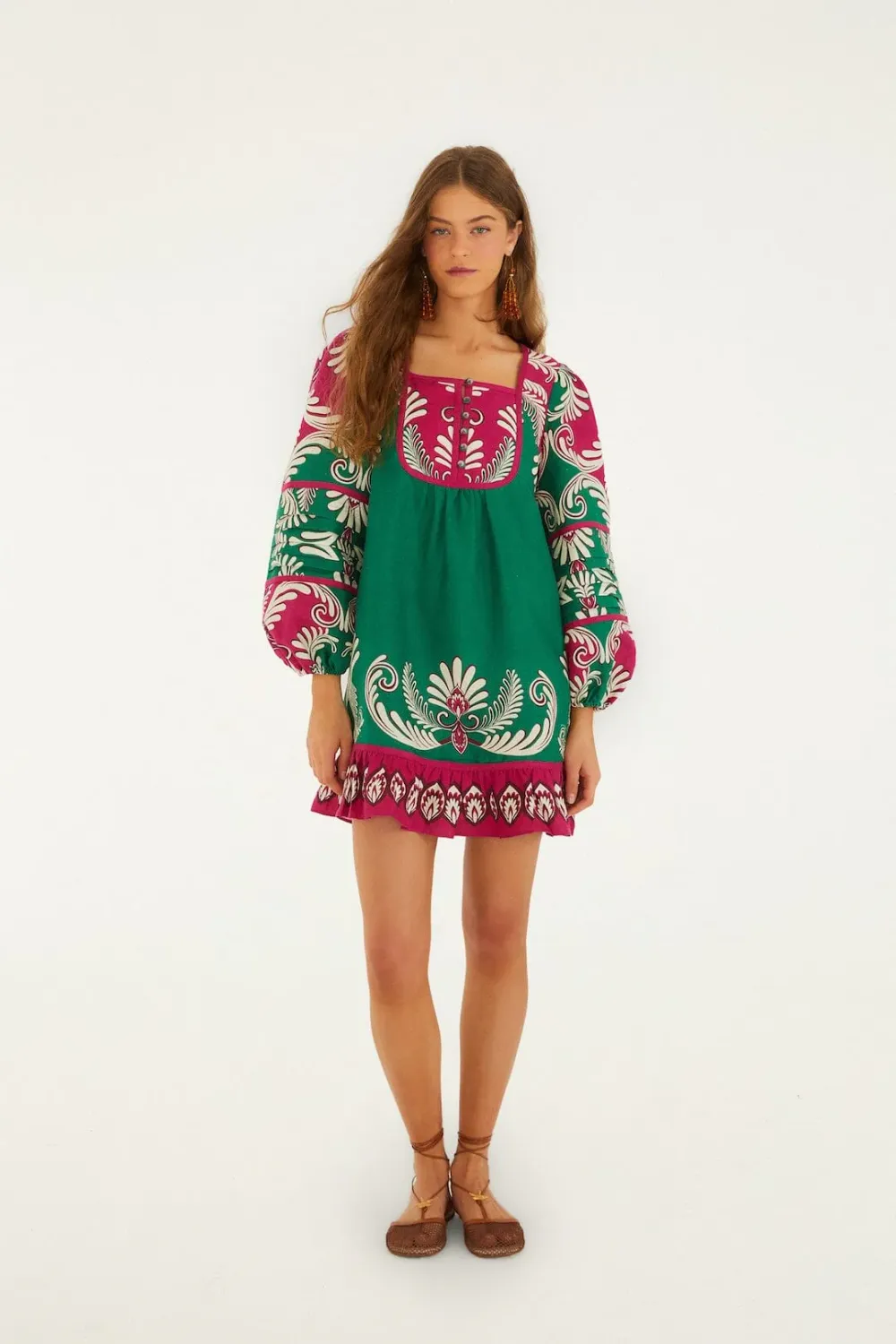 SPRING ARABESC MULTICOLOR LS DRESS