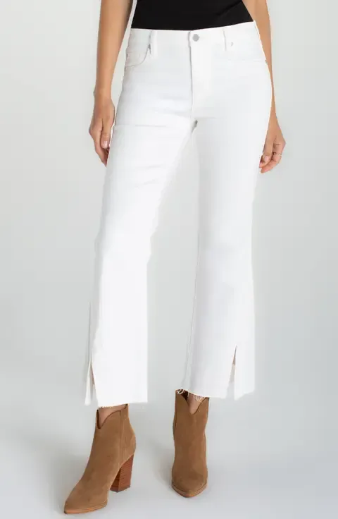 BRIGHT WHITE HANNAH CROP FLARE