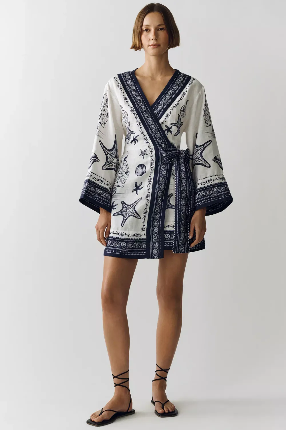 COAST SCARF OFF-WHITE MINI DRESS