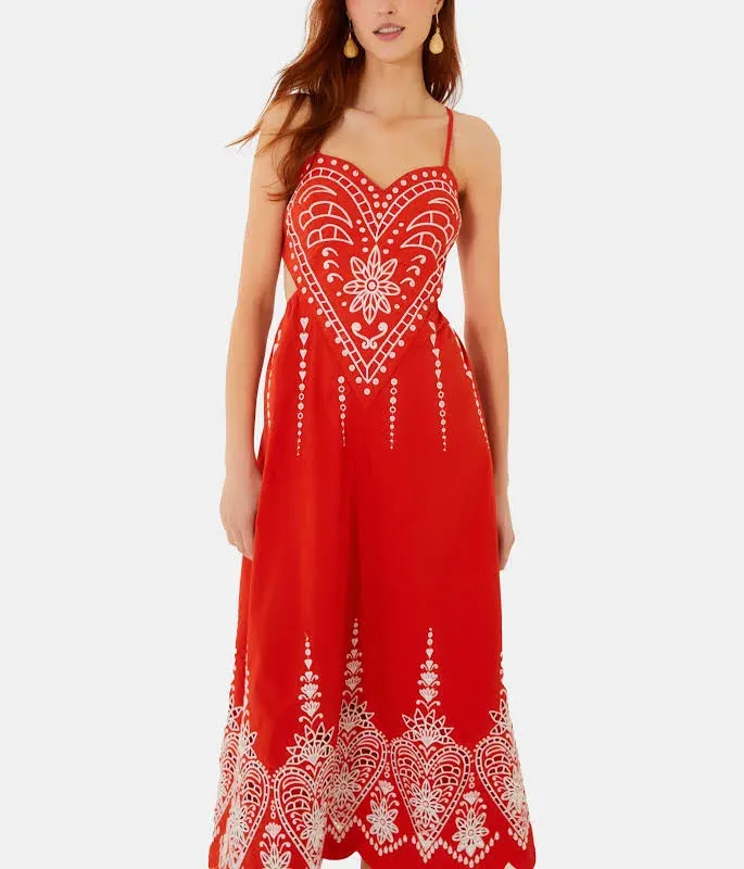 HEART RICHILIEUR SLEEVELESS MIDI DRESS