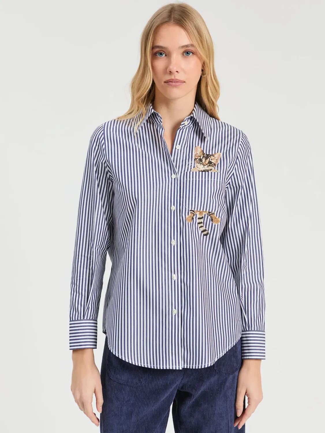 CAT STRIPE BLOUSE