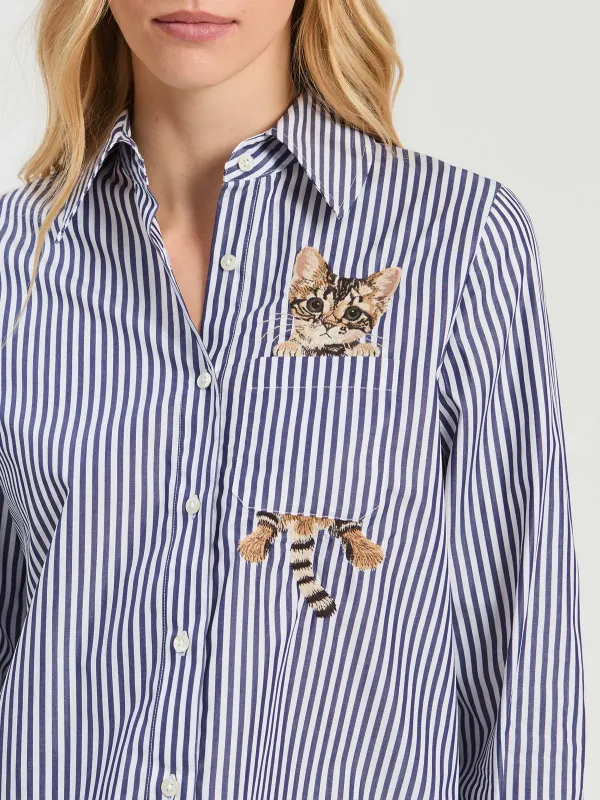 CAT STRIPE BLOUSE