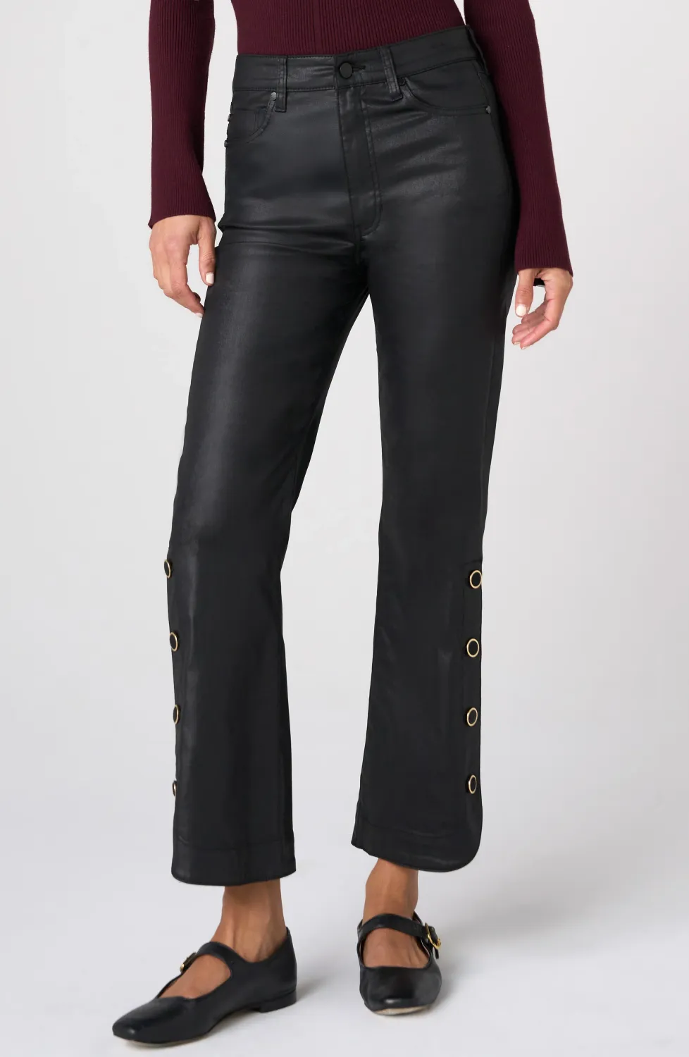 hannah crop flare w/ buttoned slit 27