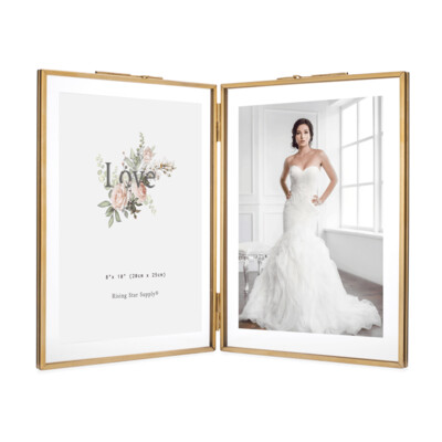 Brass Double 8 x 10 Folding Picture Frame