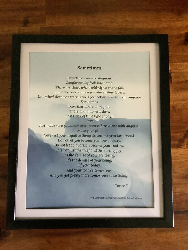 Sometimes- Poem frame