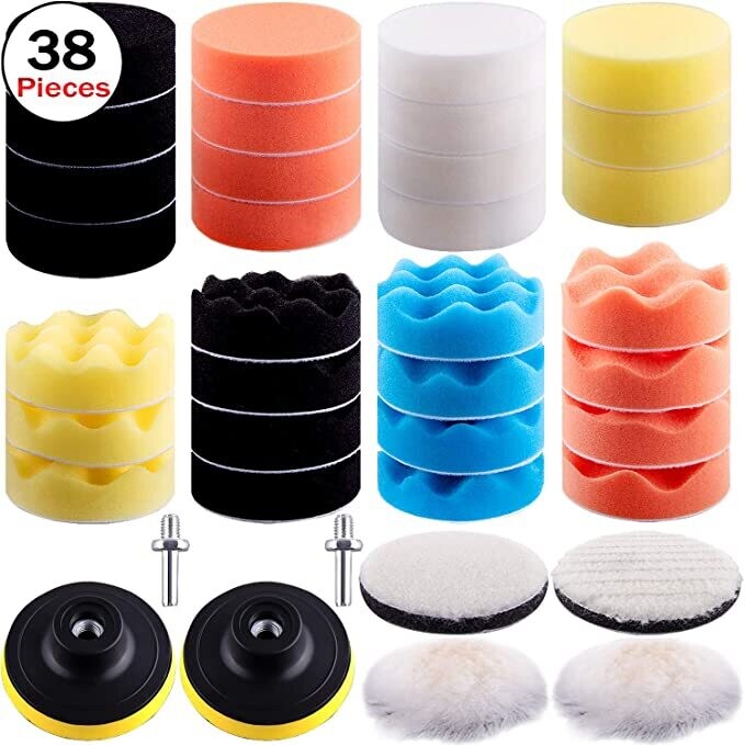 SIQUK - Kit de almohadillas de pulido para coche (38 unidades, 3.0 in)
